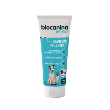 Shampoo für kurzhaarige Hunde und Katzen Biocanina - Tube mit 200 ml