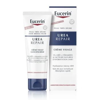 Urea Repair Gesichtscreme 5% Urea für sehr trockene Haut Eucerin - Tube mit 50 ml