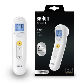 Sensian 3 kontaktloses Stirnthermometer Braun - ein Thermometer