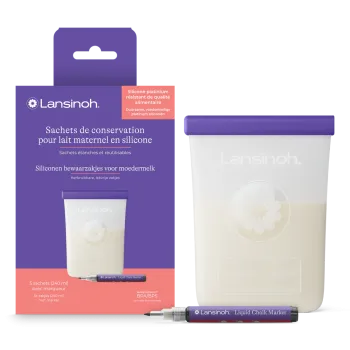 Silicon-Aufbewahrungss&auml;cke f&uuml;r Muttermilch Lansinoh - Box mit 5 Beuteln &agrave; 240 ml