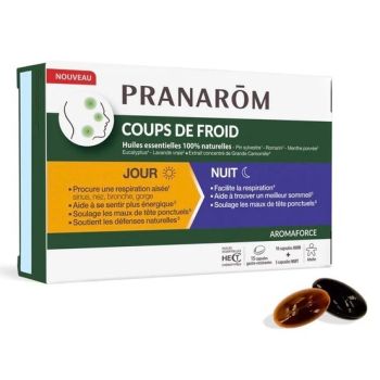 Aromaforce Erkältung Tag/Nacht Pranarom - Schachtel mit 15 Kapseln