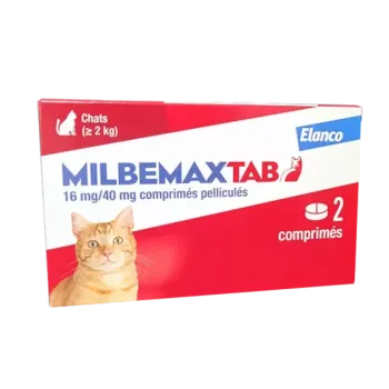 Milbemaxtab Tabletten für Katzen - Packung mit 2 Tabletten