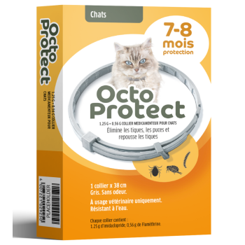Octo Protect Flohschutzkragen f&uuml;r Katzen Elanco - ein Halsband x 38 cm
