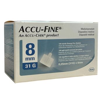 Accu-Fine sterile Einweg-Stiftkanülen 8mm 31G Accu-Chek - Packung mit 100 Kanülen