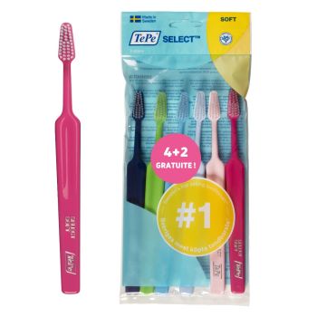 Pack weiche Zahnbürsten Select TePe - Set mit 6 Zahnbürsten