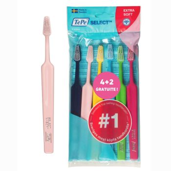 Packung extra-weiche Zahnbürsten Select TePe - Set mit 6 Zahnbürsten