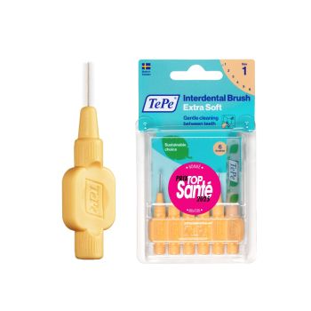 Extra weiche Interdentalbürsten orange Pastell Größe 1 (0,45 mm) TePe - 6 Bürsten
