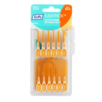 Einfache Pick Zahnstocher Silikon Orange XS/S TePe - 36 Einheiten