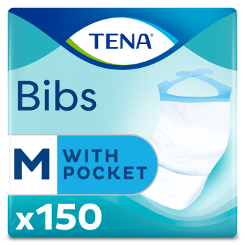 Bibs Schutz für Mahlzeiten 37x46 cm Größe M Tena - Packung mit 150 Schutzvorrichtungen