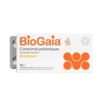 Probiotika Mikrobiota Darm Zitrusaroma BioGaia - Packung mit 10 Kaudabletten