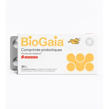 Mikrobiota Darm Aroma Erdbeere BioGaia - Packung mit 30 Kaudabletten