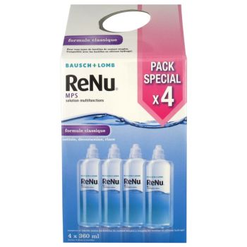 ReNu MPS Multifunktionslösung klassische Formel Bausch Lomb - 4er-Pack mit 360 ml Flaschen