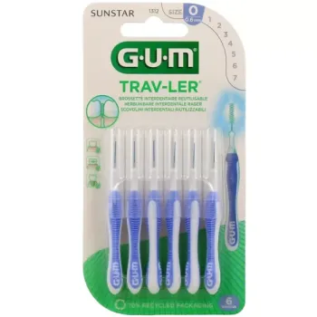 Antibakterielle Interdentalbürste Trav-ler 0,6 mm Gum - 6 Bürsten