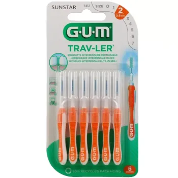 Antibakterielle Interdentalbürste Trav-ler 0,9 mm Gum - 6 Bürsten