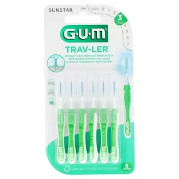 Antibakterielle Interdentalbürste Trav-ler 1,1 mm Gum - 6 Bürsten