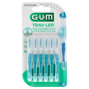 Antibakterielle Interdentalbürste Trav-ler 1,6 mm Gum - 6 Bürsten