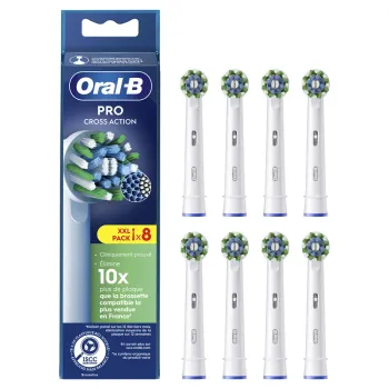Pro Cross Action Bürsten für elektrische Zahnbürste Oral-B - 8 Bürsten