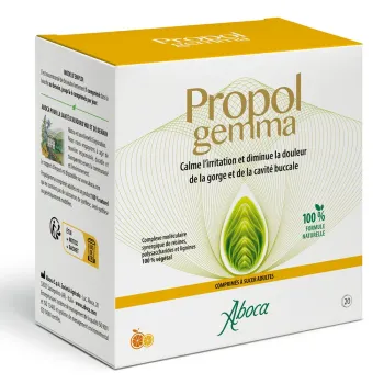Propol gemma Halsschmerzen Erwachsene Aboca - Packung mit 20 Lutschtabletten