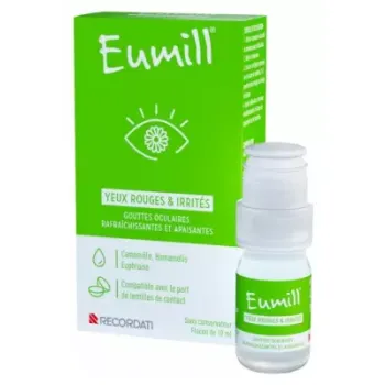 Augenreizende und rote Tropfen Eumill - Flasche mit 10 ml