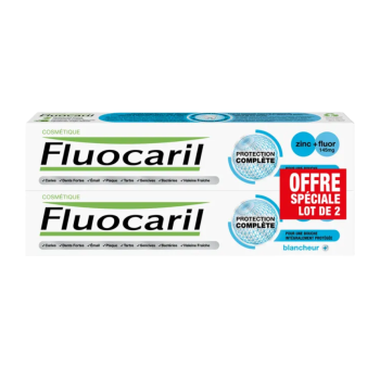 Fluocaril Komplettschutz Zahncreme Weiß - 2er Pack mit 75ml Tuben