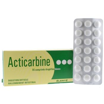 Acticarbine 70 mg bei schwieriger Verdauung Elerté - Packung mit 84 Tabletten