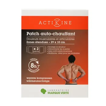 Actikine selbstheizendes Pflaster Grüne Marke - Packung mit 2 Pflastern von 29x10cm