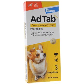 AdTab 225 mg Hund 5,5-11kg Elanco - Packung mit 3 Kautabletten