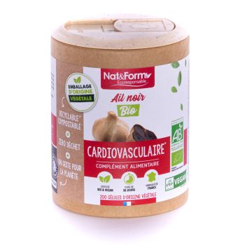 Schwarzer Knoblauch Bio Ecoresponsable Nat&form - Dose mit 200 Kapseln
