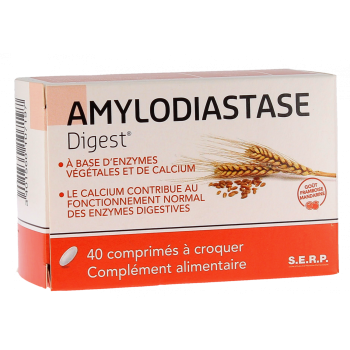 Amylodiastase Digest Geschmack Himbeere Mandarine - Packung mit 40 Kaudabletten