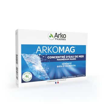 Arkomag Meereswasser-Magnesiumkonzentrat Arkopharma - Packung mit 20 Ampullen