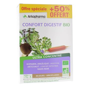 Arkofluides Confort Digestif bio Arkopharma - Packung mit 20 Ampullen + 10 gratis
