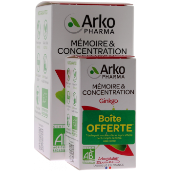 Arkogélules Ginkgo bio Arkopharma - Packung mit 150 Kapseln + 45 Kapseln gratis