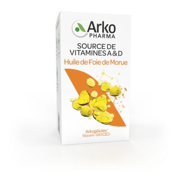 Arkogélules Lebertran Arkopharma - Packung mit 220 Kapseln