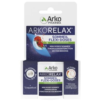 Arkorelax Schlaf flexi-doses Arkopharma - Packung mit 60 Mini-Tabletten sublingual