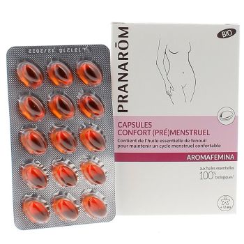 Aromafemina Kapseln für (prä)menstruellen Komfort Pranarôm - 1 Schachtel mit 30 Kapseln