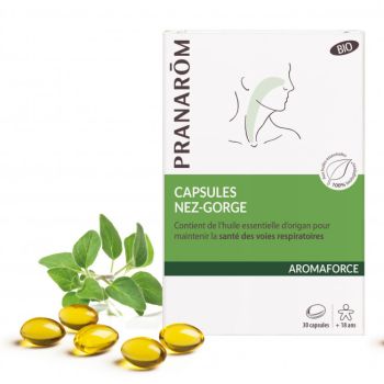 Aromaforce Kapseln Nase-Hals Bio Pranarôm - Packung mit 30 Kapseln