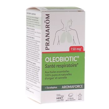 Aromaforce Oleobiotic Atemwegsgesundheit Pranarom - Packung mit 15 Kapseln