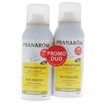 Aromapic Körperspray gegen Mücken Pranarôm - 2er-Pack mit 75 ml Sprays