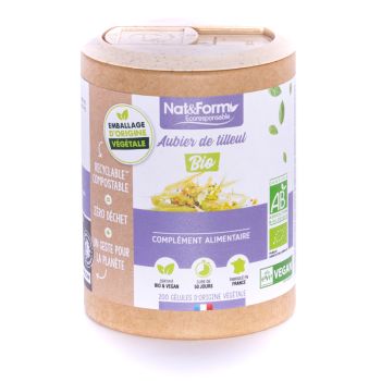Bio-Lindenholz Ecoresponsable Nat&Form - Dose von 200 Kapseln