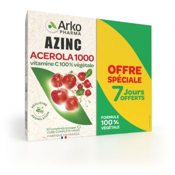 Azinc Acerola 1000 zum Kauen Arkopharma - 2 Schachteln mit 30 Tabletten