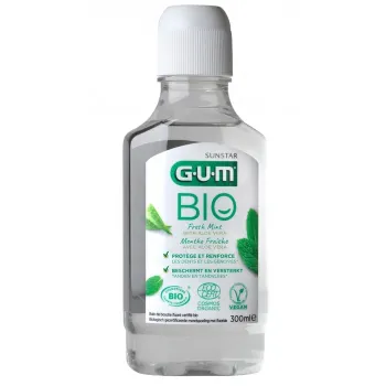 Fluoridiertes Mundwasser mit frischer Bio-Minze GUM - Flasche mit 300ml