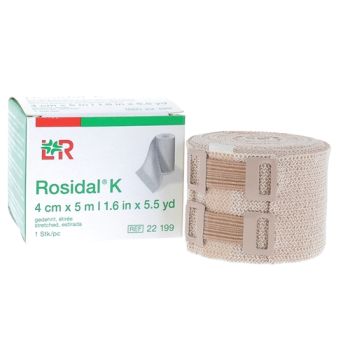 Kurze Dehnungsbandage Rosidal K Lohmann & Rauscher - eine Bandage von 4 cm x 5 m