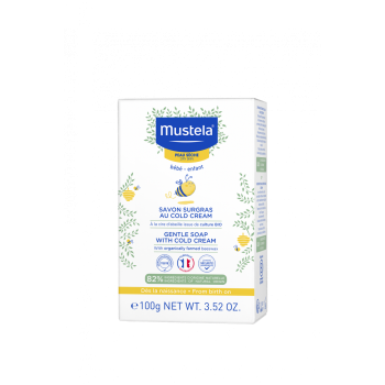 Überfettete Seife mit Cold Cream, nährend und schützend, Mustela - 100g Stück