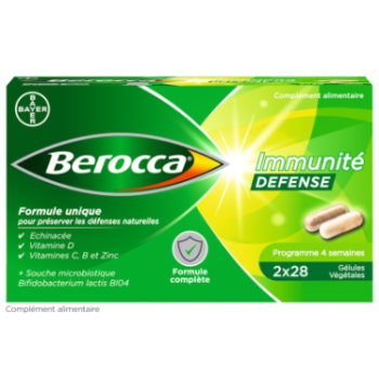 Berocca Immunität Verteidigung Vitamin D, C, B und Zink 2er-Pack mit 28 pflanzlichen Kapseln