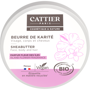 Sheabutter mit Inselblüten-Duft bio Cattier - 100 g Tiegel