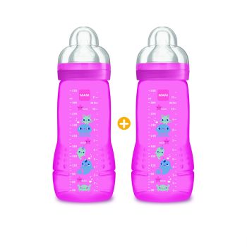 Rosa Easy Active Flasche 2. Alter 6 Monate + Mam - 2 Flaschen à 330 ml
