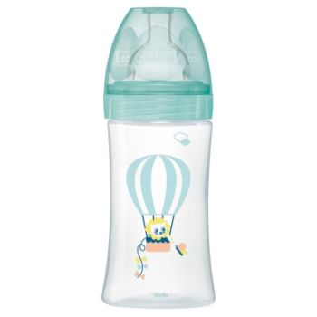 Anti-Kolik-Flasche mit flachem Sauger 0-6 Monate Dodie - eine Flasche mit 270ml
