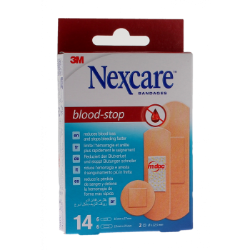 Blood-Stop Hämostatische Pflaster Nexcare - Packung mit 14 Pflastern