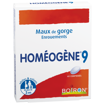 Homöogene 9 Tabletten Halsschmerzen Boiron - Packung mit 60 Tabletten