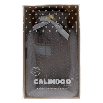 Wasserflasche mit glänzendem grauem Bezug Calindoo - 2L Wärmflasche